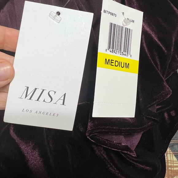 NWT MISA VELVET TOP ONE SHOULDER SIZE M - Picture 3 of 6